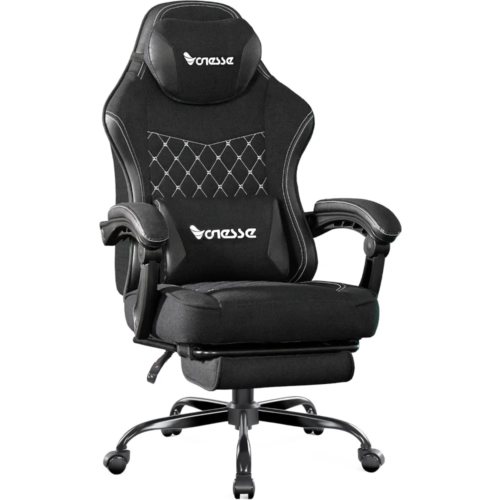 Gaming Chair, Computer Chair Fabric with Pocket Spring Cushion, Office Chair with Footrest and Massage Lumbar Support,
Gaming Chair, Computer Chair Fabric with Pocket Spring Cushion, Office Chair with Footrest and Massage Lumbar Support,