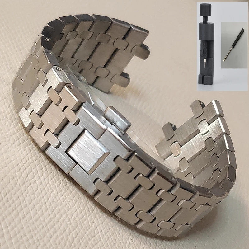 For AP Audemars Pigaut Royal Oak 41mm 316 Stainless Steel Bracelet Beads of Rice Watch Strap folding clasp wristband Tool 26mm
For AP Audemars Pigaut Royal Oak 41mm 316 Stainless Steel Bracelet Beads of Rice Watch Strap folding clasp wristband Tool 26mm