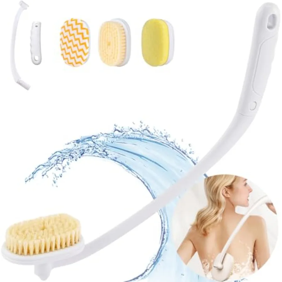 20" Long Handle Shower Brush for Body, Back Scrubber for Shower with 3 Pcs Brush Heads, Exfoliation and Improved Skin Health Su
20" Long Handle Shower Brush for Body, Back Scrubber for Shower with 3 Pcs Brush Heads, Exfoliation and Improved Skin Health Su