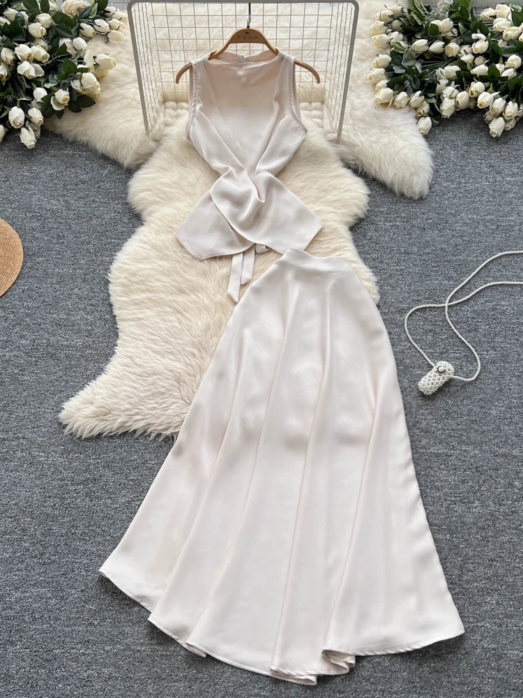 Ele High Waist Silk f Skirt with Belt Design Svel Top for Young Women Summer Faion Outfit Student orm
Ele High Waist Silk f Skirt with Belt Design Svel Top for Young Women Summer Faion Outfit Student orm