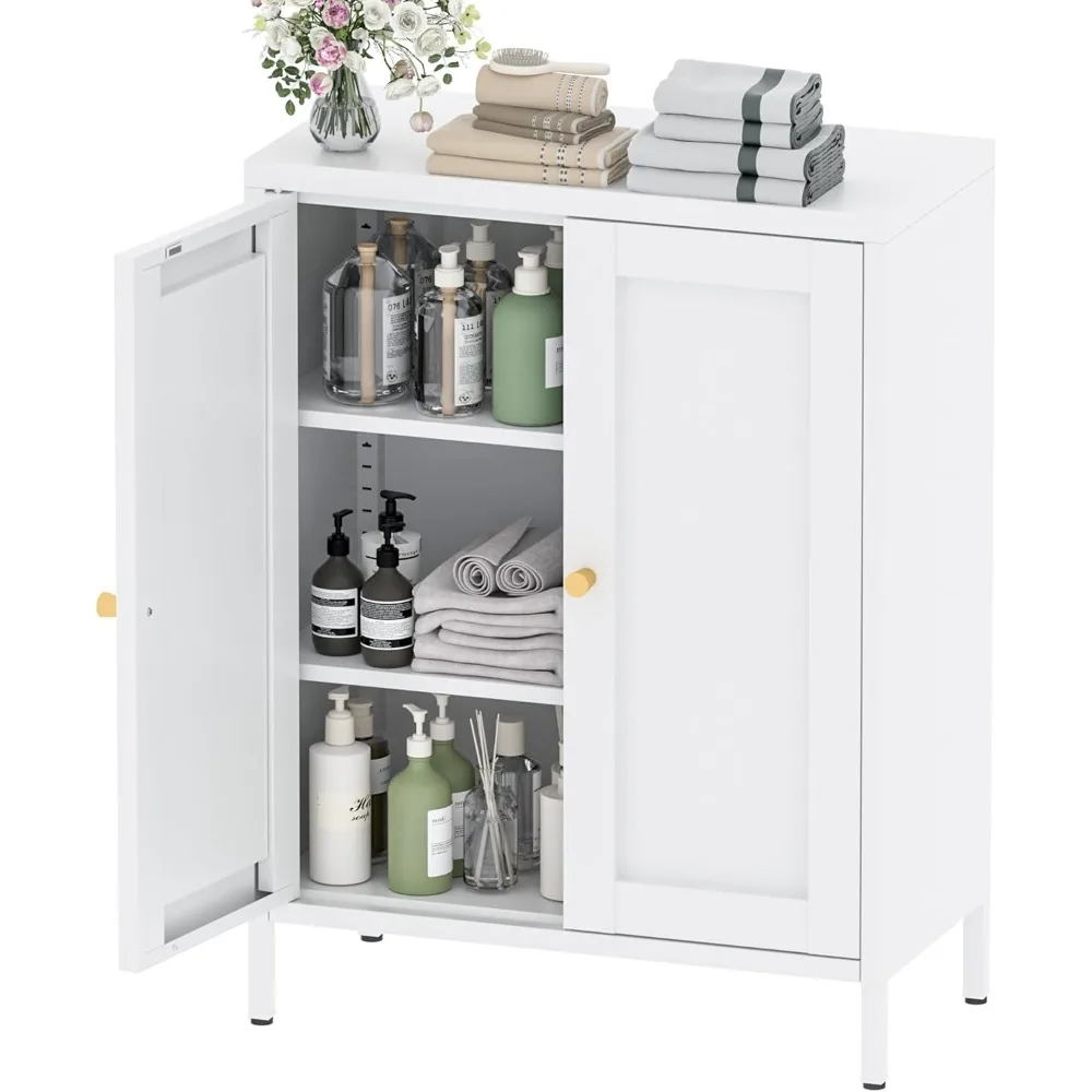 Metal Bathroom Storage Cabinet, Metal Storage Cabinet with 2 Adjustable Shelves & 2 Doors,Freestanding Sideboard Cabinet for Sma
Metal Bathroom Storage Cabinet, Metal Storage Cabinet with 2 Adjustable Shelves & 2 Doors,Freestanding Sideboard Cabinet for Sma