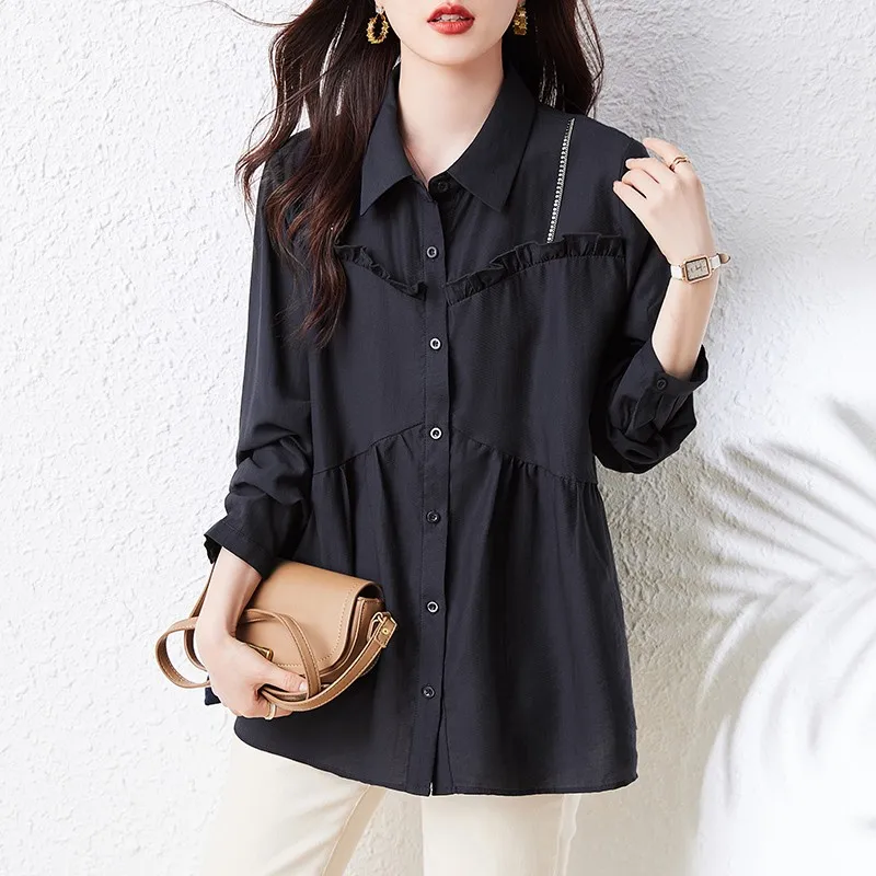 Women Long Sleeve Casual Shirt New Arrival 2024 Spring Korean Style Solid Color Basics Loose Ladies Elegant Tops Shirts B3242
Women Long Sleeve Casual Shirt New Arrival 2024 Spring Korean Style Solid Color Basics Loose Ladies Elegant Tops Shirts B3242
