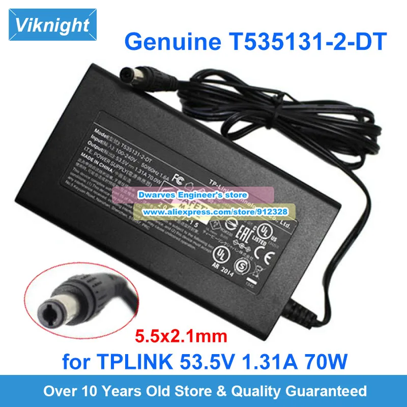 Подлинный T535131-2-DT адаптер переменного тока T535081-2-DT 53.5V 0.81A 1.31A зарядное устройство для TP-Link POE коммутатор TL-SG1210P TL-SG1005P V5 5.5x2.1mm
Подлинный T535131-2-DT адаптер переменного тока T535081-2-DT 53.5V 0.81A 1.31A зарядное устройство для TP-Link POE коммутатор TL-SG1210P TL-SG1005P V5 5.5x2.1mm