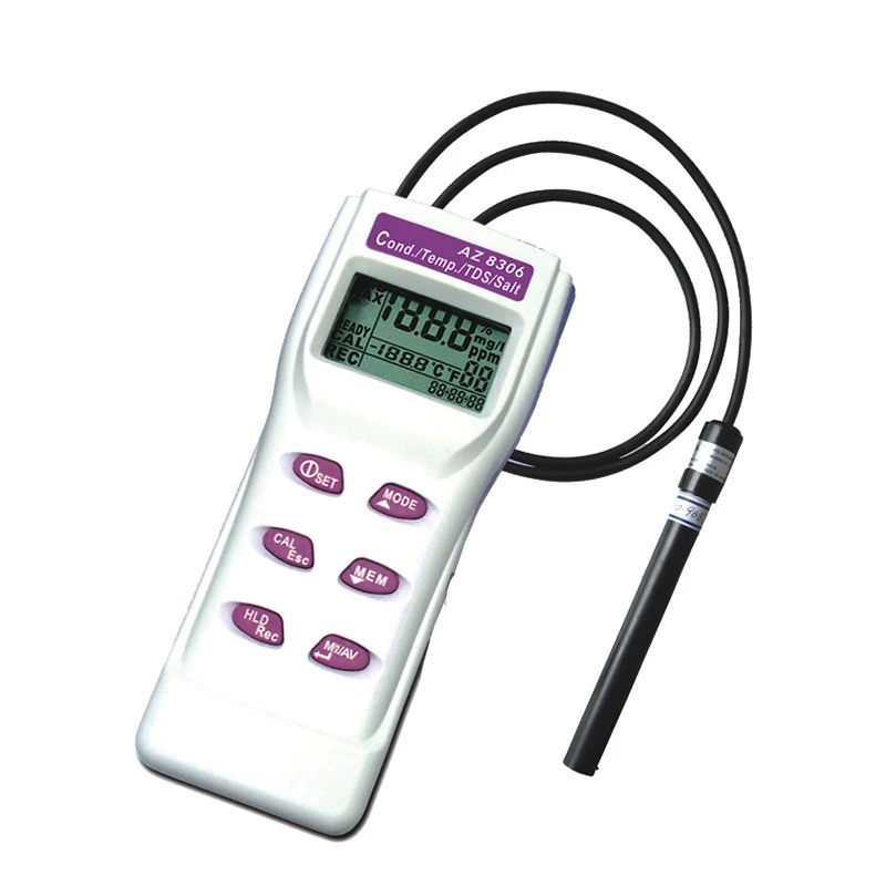 AZ8306 Digital Conductivity Meter TDS Detector Cond TDS SALT Salinity Logger Tester in ph
AZ8306 Digital Conductivity Meter TDS Detector Cond TDS SALT Salinity Logger Tester in ph