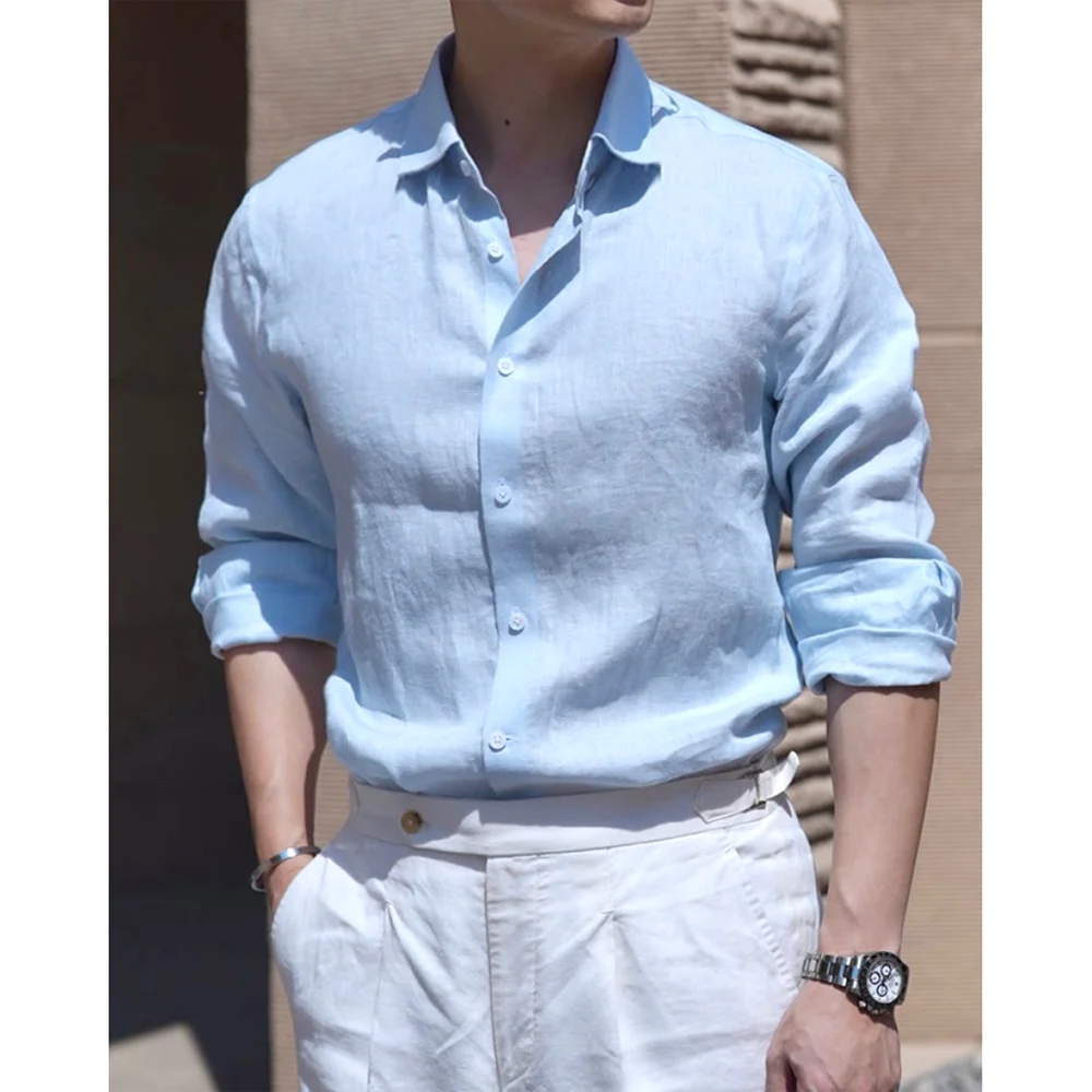 Slim Fit Long Sleeve Men's Cotton Linen Shirt Breathable Thin Summer Sun Protection Open Cardigan Style Workwear Shirt
Slim Fit Long Sleeve Men's Cotton Linen Shirt Breathable Thin Summer Sun Protection Open Cardigan Style Workwear Shirt