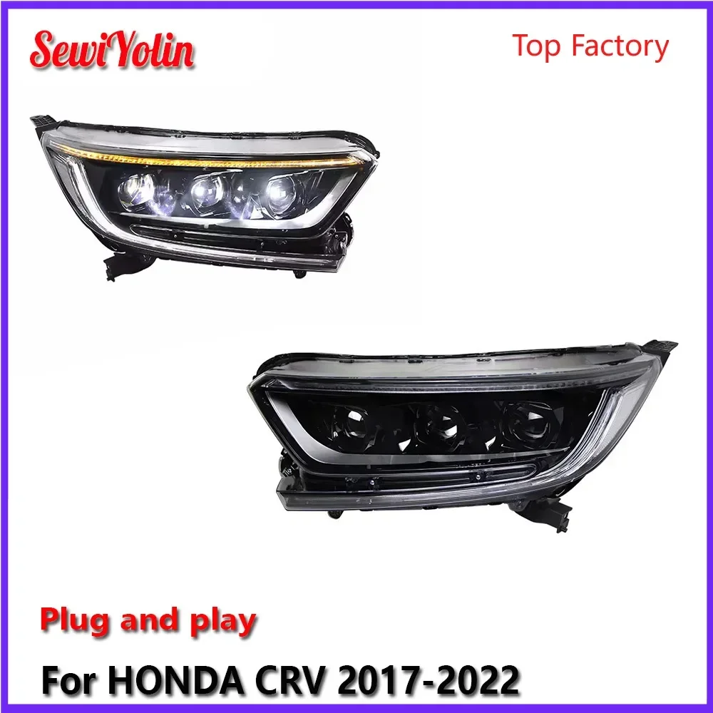 Автомобильные светодиодные фары в сборе для HONDA CRV 2017-2022, авто противотуманные фары DRL, стоп-сигнал поворота, лампа Plug and Play
Автомобильные светодиодные фары в сборе для HONDA CRV 2017-2022, авто противотуманные фары DRL, стоп-сигнал поворота, лампа Plug and Play