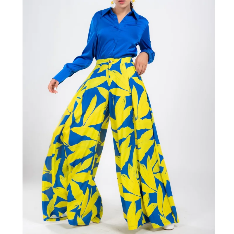 Leisure Fashion for Women's Two Piece Set 2025 Spring/summer Loose Style Printed Elegant Style Shirt Top Wide Leg Pants Set
Leisure Fashion for Women's Two Piece Set 2025 Spring/summer Loose Style Printed Elegant Style Shirt Top Wide Leg Pants Set
