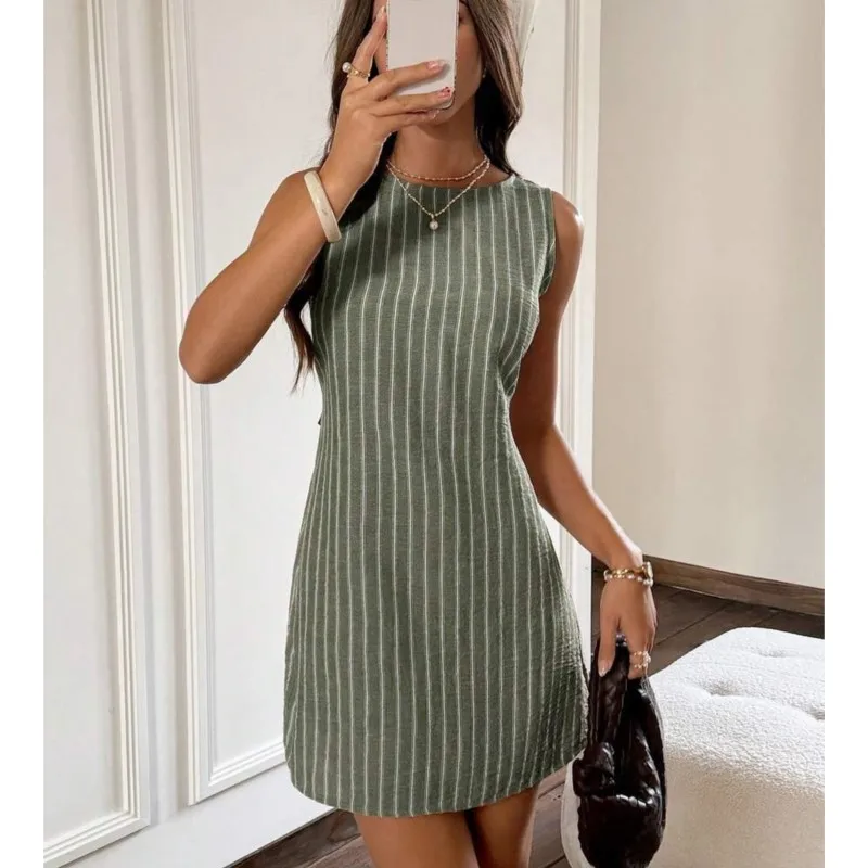 New Striped Lace Simple Dress Summer Women's French Vintage Slim A-Line Sleeveless Midi Vest Female Office Dresses For Women
New Striped Lace Simple Dress Summer Women's French Vintage Slim A-Line Sleeveless Midi Vest Female Office Dresses For Women