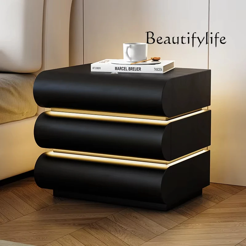 Cream wind bedside table 360 ° rotating bedside intelligent atmosphere leather storage cabinet modern and simple
Cream wind bedside table 360 ° rotating bedside intelligent atmosphere leather storage cabinet modern and simple