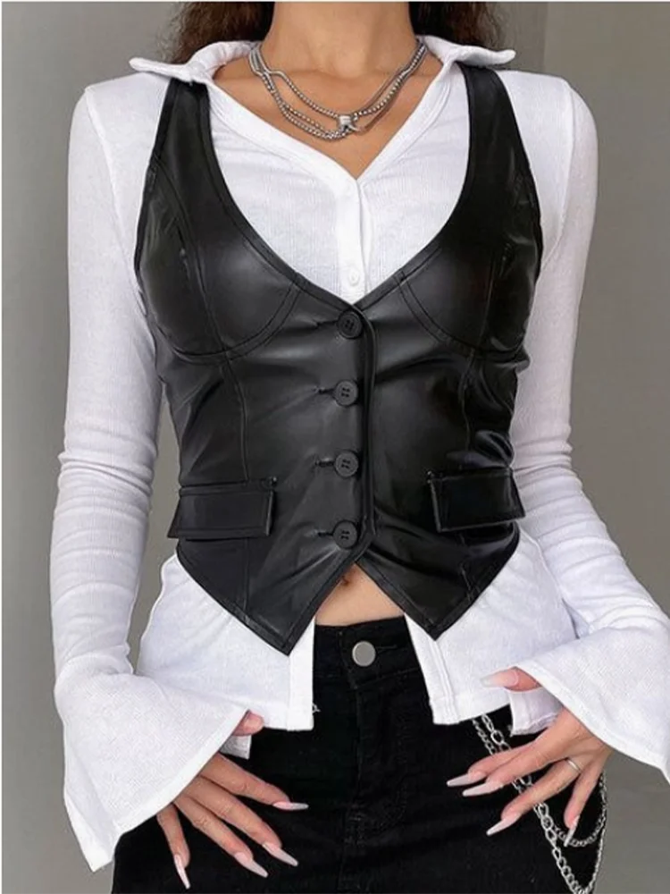 Sleeveless Solid Color Vest Sexy Button Women's T-shirt Fashionable Versatile Dating Vacation Summer Slim Fit Top
Sleeveless Solid Color Vest Sexy Button Women's T-shirt Fashionable Versatile Dating Vacation Summer Slim Fit Top