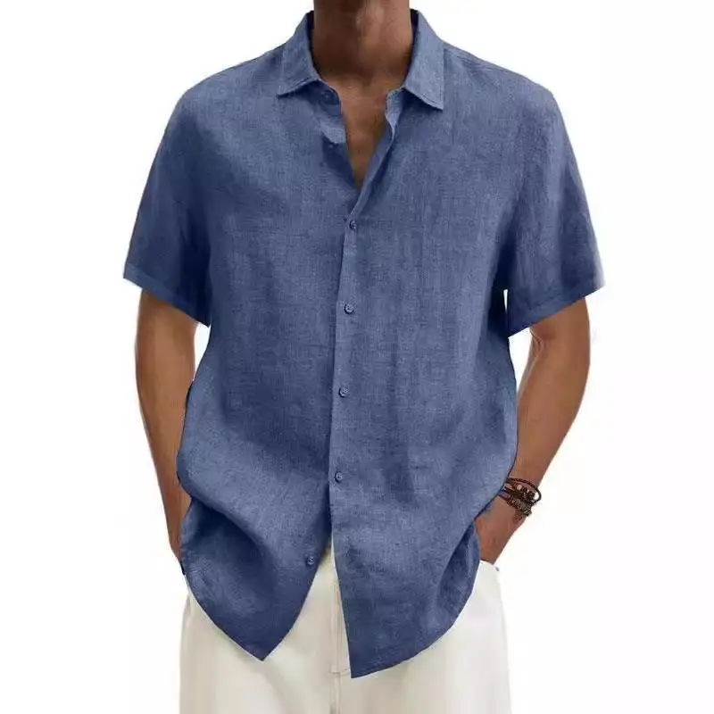 Trendy Cotton Linen Men's irt Polyester Fiber ort Sve Flip Collar Casual Daily Wear for Middle-Aged People 
Trendy Cotton Linen Men's irt Polyester Fiber ort Sve Flip Collar Casual Daily Wear for Middle-Aged People