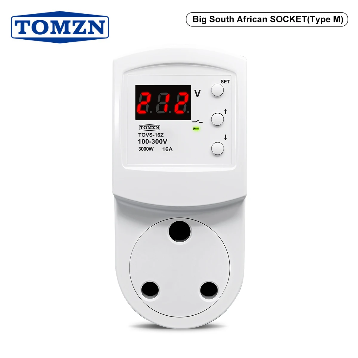 TOMZN Big South African Plug Automatic Voltage Protector Socket AC 220V 230V 16A Over/Under Voltage Protective Device Type M
TOMZN Big South African Plug Automatic Voltage Protector Socket AC 220V 230V 16A Over/Under Voltage Protective Device Type M