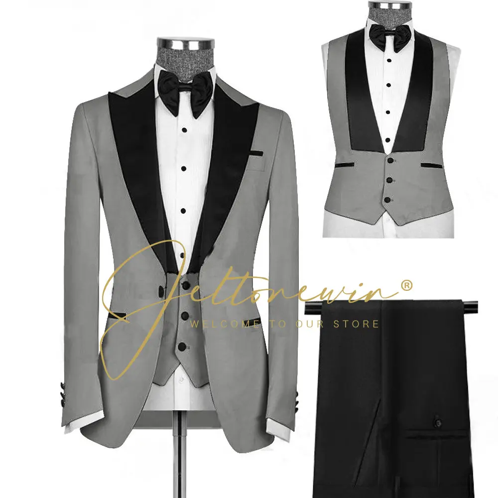(Blazer+Pants+Vest)Men Suit 3 Piece Set Fashion Groom Wedding Dress Men's Tuxedo Suit Costume Mariage Homme Blazers For Men
(Blazer+Pants+Vest)Men Suit 3 Piece Set Fashion Groom Wedding Dress Men's Tuxedo Suit Costume Mariage Homme Blazers For Men