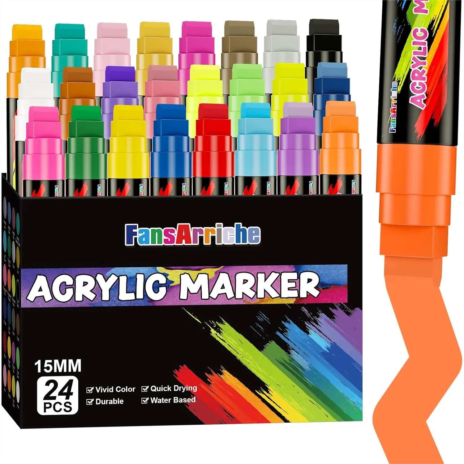 Acrylic Paint Markers 15mm Jumbo Felt Tip 24 Colors Permanent Paint Pens For Rock Painting Signs Calligraphy Outdoor Art
Acrylic Paint Markers 15mm Jumbo Felt Tip 24 Colors Permanent Paint Pens For Rock Painting Signs Calligraphy Outdoor Art