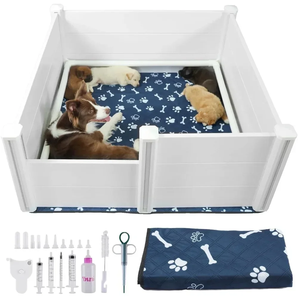 Whelping Box for Dogs and Puppies, PVC Dog Pen, Dog Whelping Pen,with Washable Pee Pad, Puppy Whelping Supplies
Whelping Box for Dogs and Puppies, PVC Dog Pen, Dog Whelping Pen,with Washable Pee Pad, Puppy Whelping Supplies