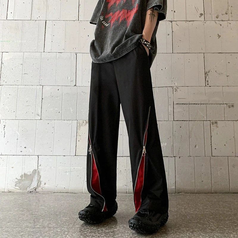 Contrasted Color Splicing Fork Pants Summer Design Niche Zipper Straight Pants European and American Hiphop Street Blowout Pants
Contrasted Color Splicing Fork Pants Summer Design Niche Zipper Straight Pants European and American Hiphop Street Blowout Pants