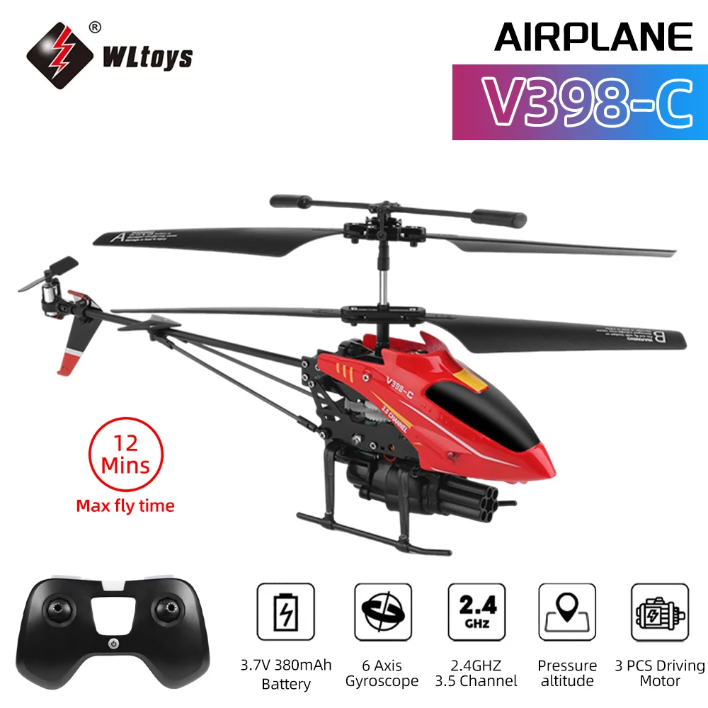 Wltoys RC Helicopter V398-C Plane Launch Helicopter 2.4GHZ 6-Axis Gyro Pressure Altitude 3PCS Motor Remote Control Aircraft
Wltoys RC Helicopter V398-C Plane Launch Helicopter 2.4GHZ 6-Axis Gyro Pressure Altitude 3PCS Motor Remote Control Aircraft