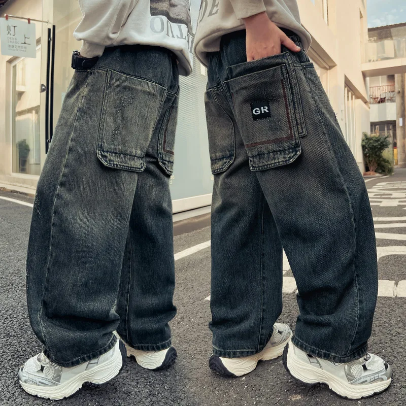 Kids Child Luxury Clothing New Design Gradient Jeans Pants with Back Pocket for Teenage Boy Casual Loose Straight Denim Pants
Kids Child Luxury Clothing New Design Gradient Jeans Pants with Back Pocket for Teenage Boy Casual Loose Straight Denim Pants