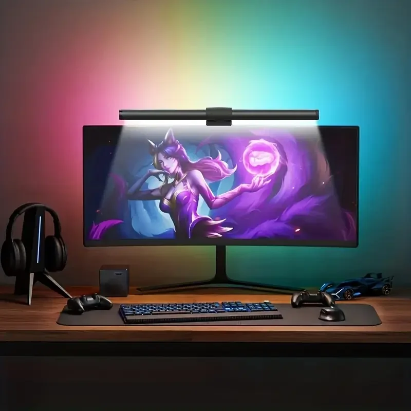 44CM Monitor Light Bar LED Computer Screen Hanging Lights RGB Atmosphere Table Lamp Stepless Dimmable for Work Study Read Gaming