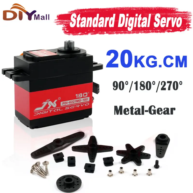 20KG High Torque Digital RC Servo Metal Gear Coreless Motor Waterproof for 1/10 1/8 Car Crawler Buggy Helicopter Models JX
20KG High Torque Digital RC Servo Metal Gear Coreless Motor Waterproof for 1/10 1/8 Car Crawler Buggy Helicopter Models JX