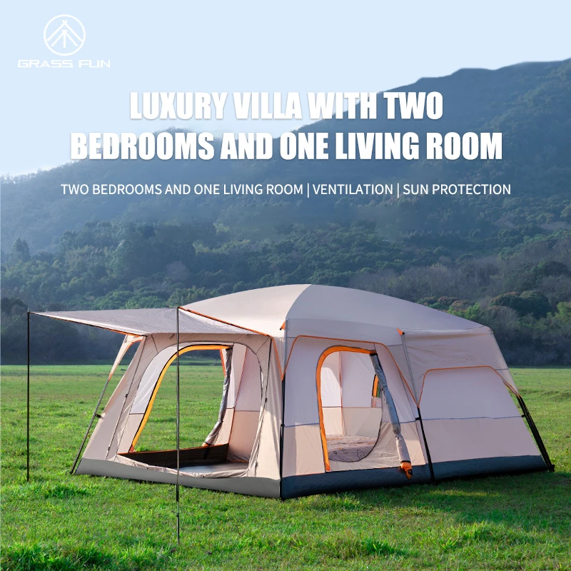 Outdoor Camping Family Tent 4-6 Person Double Layers Oversize 2 Rooms Thickened Rainproof Outdoor Family Camp
Outdoor Camping Family Tent 4-6 Person Double Layers Oversize 2 Rooms Thickened Rainproof Outdoor Family Camp