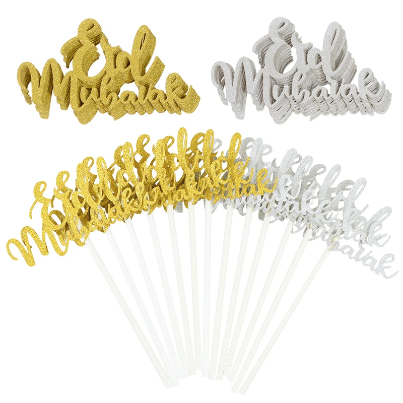 10/20pcs Glitter Gold Silver Eid Mubarak Cupcake Toppers Ramadan Mubarak Cupcake Decoration Islam Muslim Festival Party Supplies
10/20pcs Glitter Gold Silver Eid Mubarak Cupcake Toppers Ramadan Mubarak Cupcake Decoration Islam Muslim Festival Party Supplies