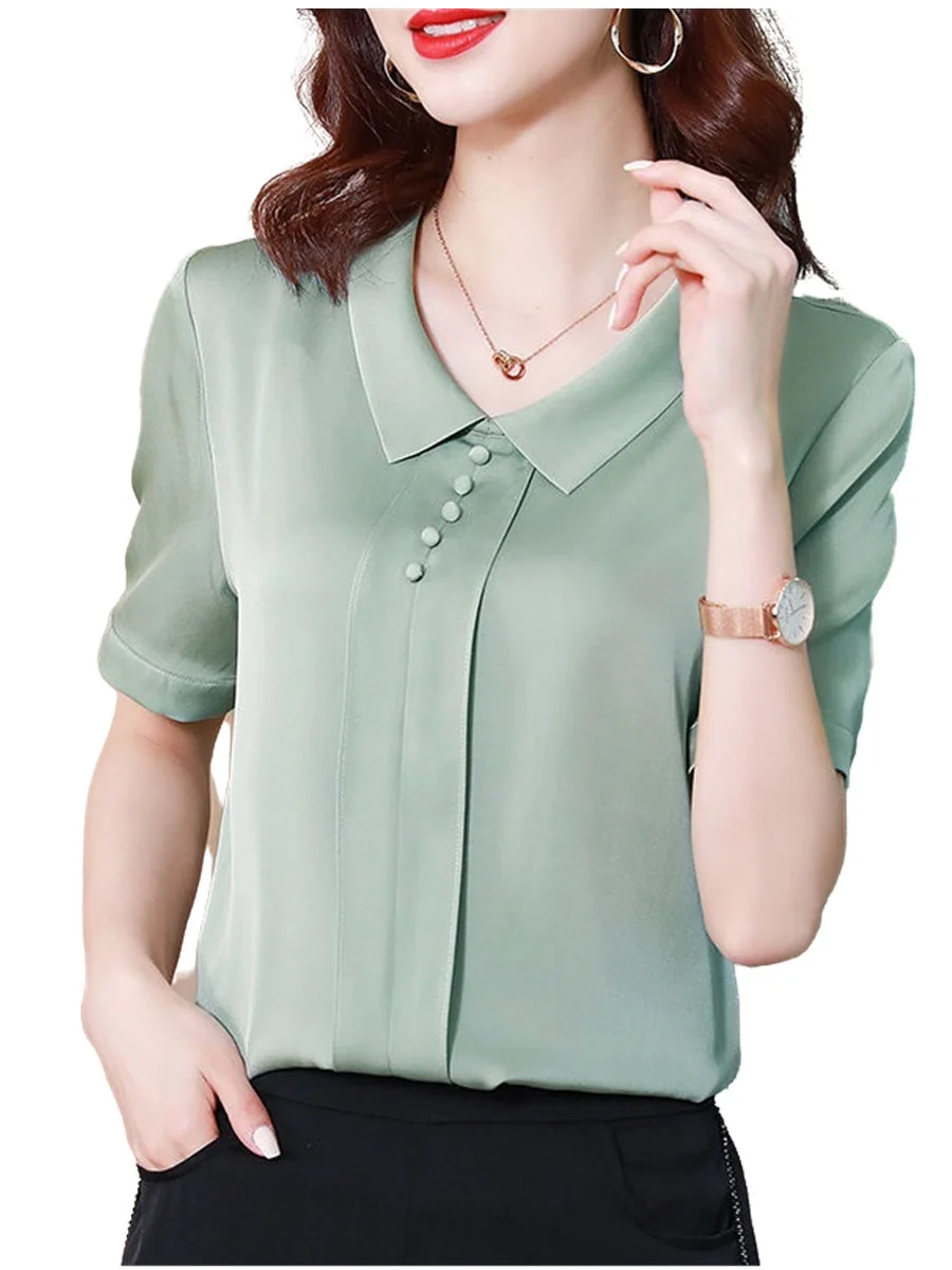 6XL Women Spring Summer Blouses Shirts Lady Fashion Casual Short Sleeve Turn-down Collar Solid Color Blusas Tops TT2547
6XL Women Spring Summer Blouses Shirts Lady Fashion Casual Short Sleeve Turn-down Collar Solid Color Blusas Tops TT2547