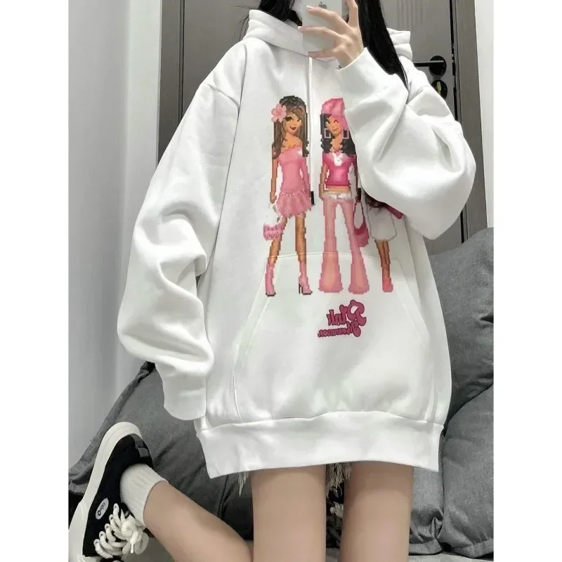 American High Street White Fleece Aesthetic Print Sweatshirt Vintage Y2k Hooded Women Preppy Style Sudaderas Mujer Oversize
American High Street White Fleece Aesthetic Print Sweatshirt Vintage Y2k Hooded Women Preppy Style Sudaderas Mujer Oversize