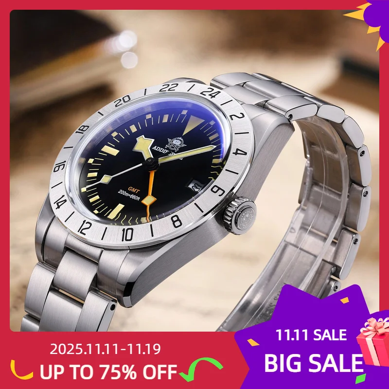 ADDIESDIVE GMT Watches Men's 39mm Diver Watch Luminous Calendar Display Stainless Steel 20ATM Quartz Watches AD2036 Reloj Hombre
ADDIESDIVE GMT Watches Men's 39mm Diver Watch Luminous Calendar Display Stainless Steel 20ATM Quartz Watches AD2036 Reloj Hombre