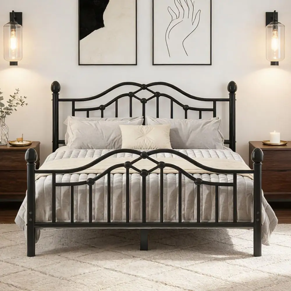 Contemporary Metal Platform Bed with Underbed Storage, Easy Assembly, No Box Spring Needed, Black
Contemporary Metal Platform Bed with Underbed Storage, Easy Assembly, No Box Spring Needed, Black