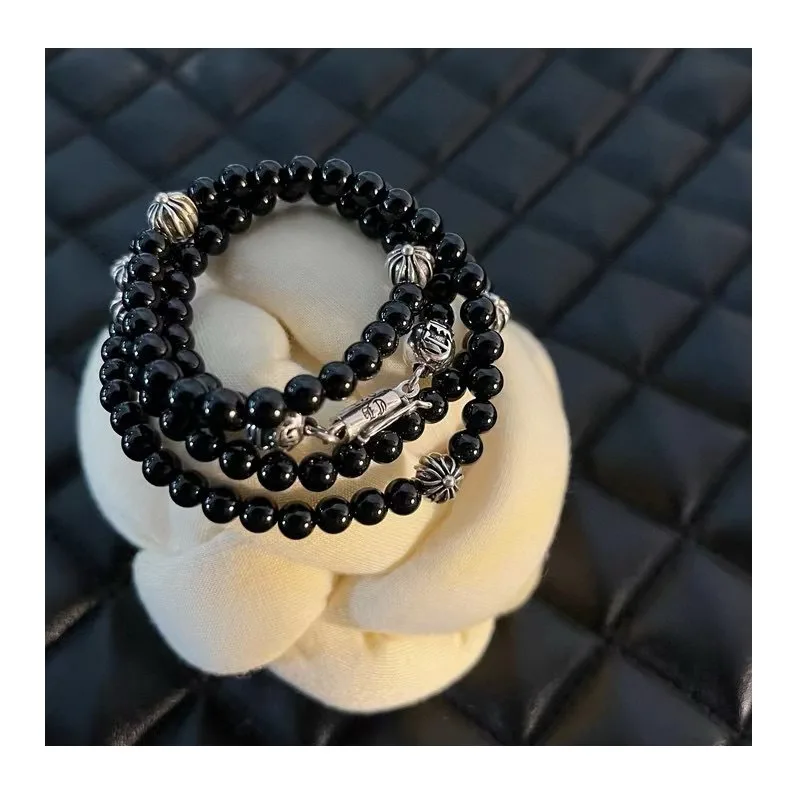 Crowe Obsidian Five-silver Bead Long Necklace, Fresh Literary and High-value Couple Versatile Necklace
Crowe Obsidian Five-silver Bead Long Necklace, Fresh Literary and High-value Couple Versatile Necklace