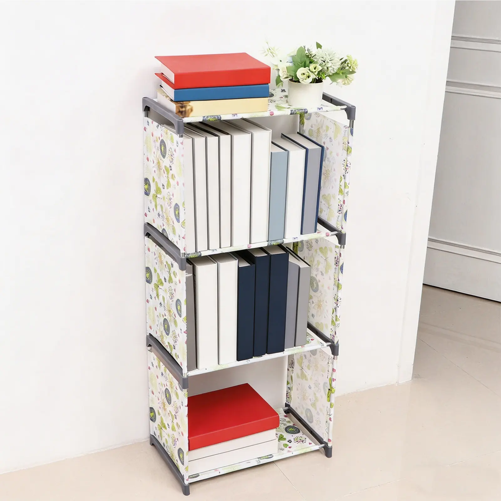 4 layer Storage Rack Cloth Fabric Metal Bookshelf Reading Display Shelf Space Saving Home Decor Storage
4 layer Storage Rack Cloth Fabric Metal Bookshelf Reading Display Shelf Space Saving Home Decor Storage