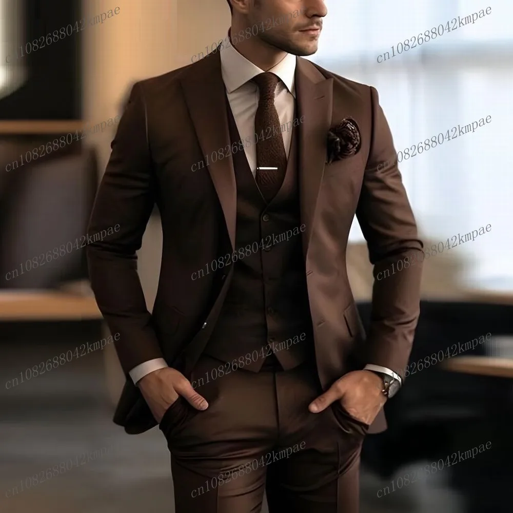 Dark Brown Formal Occasion Business Men Suit Groom Groomsman Wedding Party Prom Male Tuxedos 3 Piece Set Blazer Vest Pants C01
Dark Brown Formal Occasion Business Men Suit Groom Groomsman Wedding Party Prom Male Tuxedos 3 Piece Set Blazer Vest Pants C01