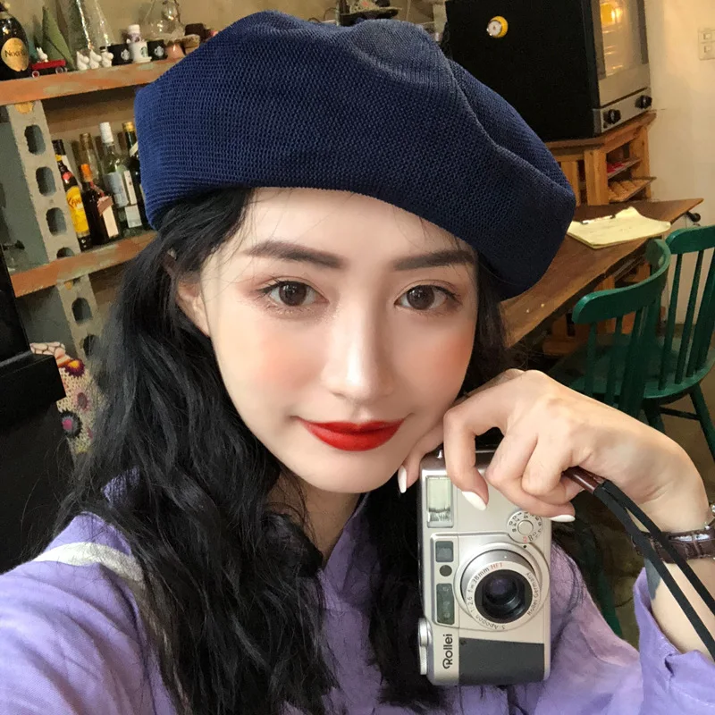 New Summer Breathable Beret Women's Thin Hat Solid Color Korean Versatile Japanese Face Showing Little Painter Hat
New Summer Breathable Beret Women's Thin Hat Solid Color Korean Versatile Japanese Face Showing Little Painter Hat