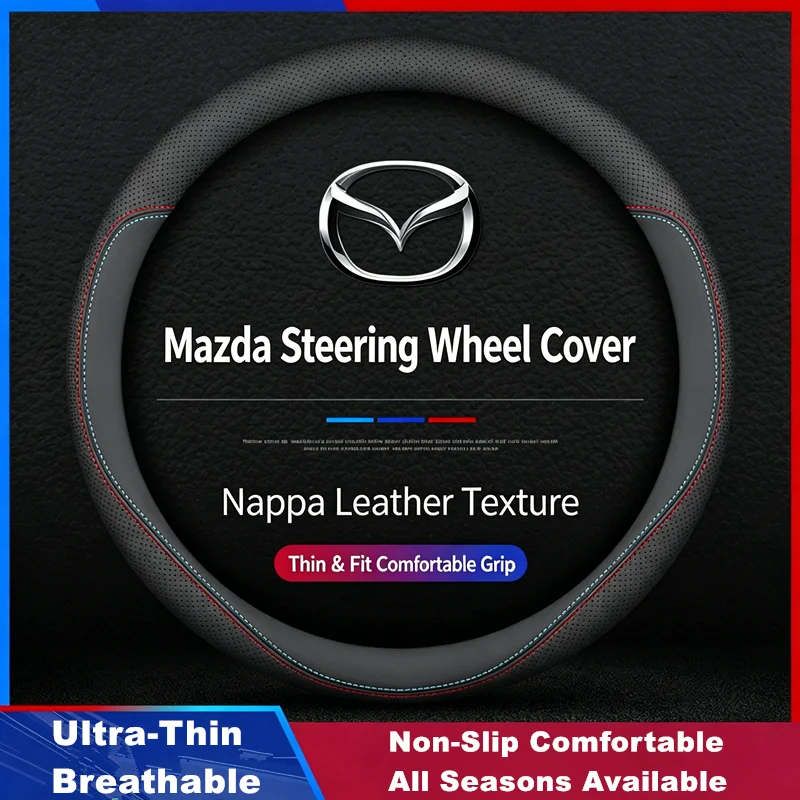 New Summer Leather Steering Wheel Cover For Mazda3 5 6 Axela Atenza CX30 CX5 CX8 CX9 MX5 RX8 7ETC.Breathable Anti-Slip Men Women
New Summer Leather Steering Wheel Cover For Mazda3 5 6 Axela Atenza CX30 CX5 CX8 CX9 MX5 RX8 7ETC.Breathable Anti-Slip Men Women
