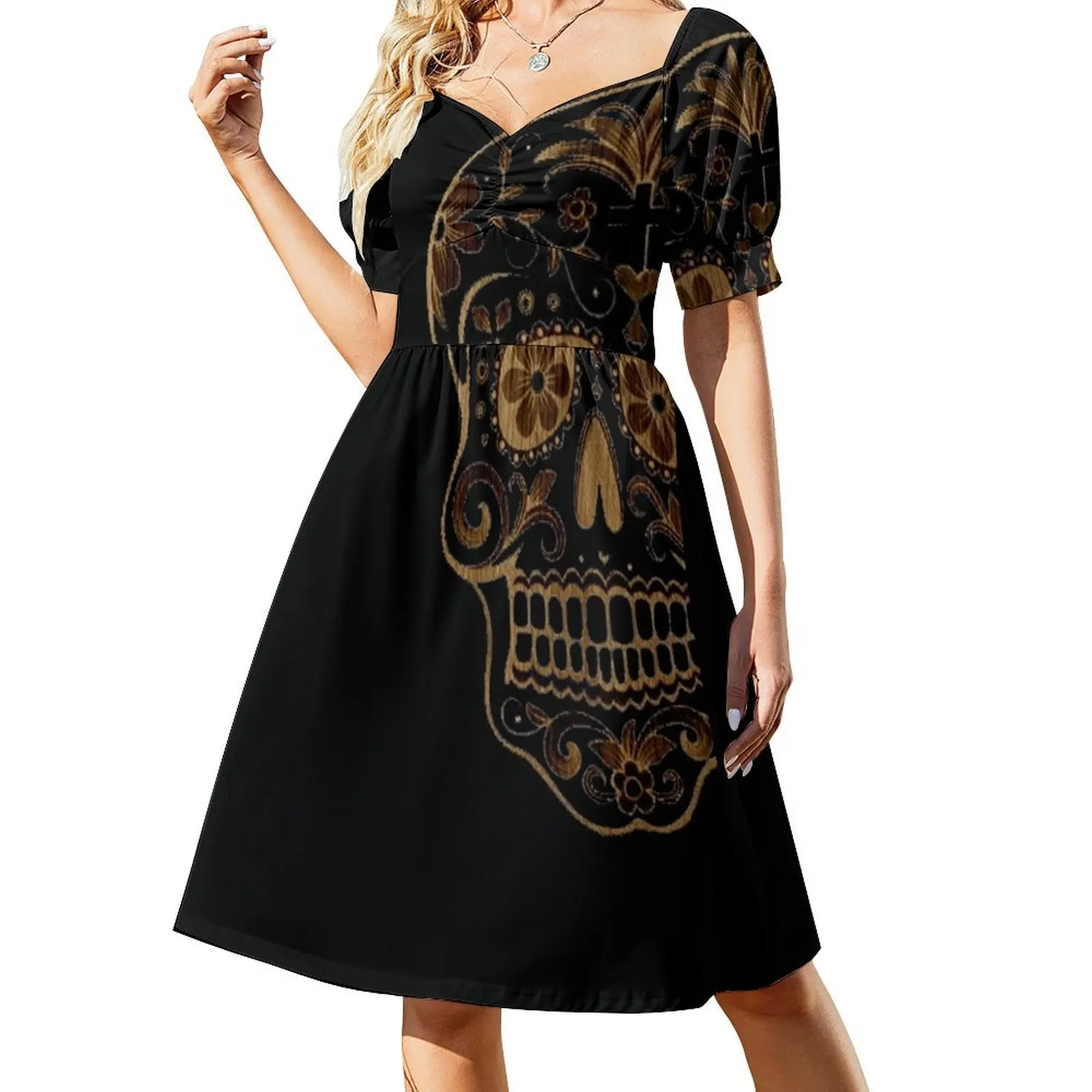 Skull Wood Short-Sleeved Dress cute dress clothes for women summer dresses ladies 2025
Skull Wood Short-Sleeved Dress cute dress clothes for women summer dresses ladies 2025