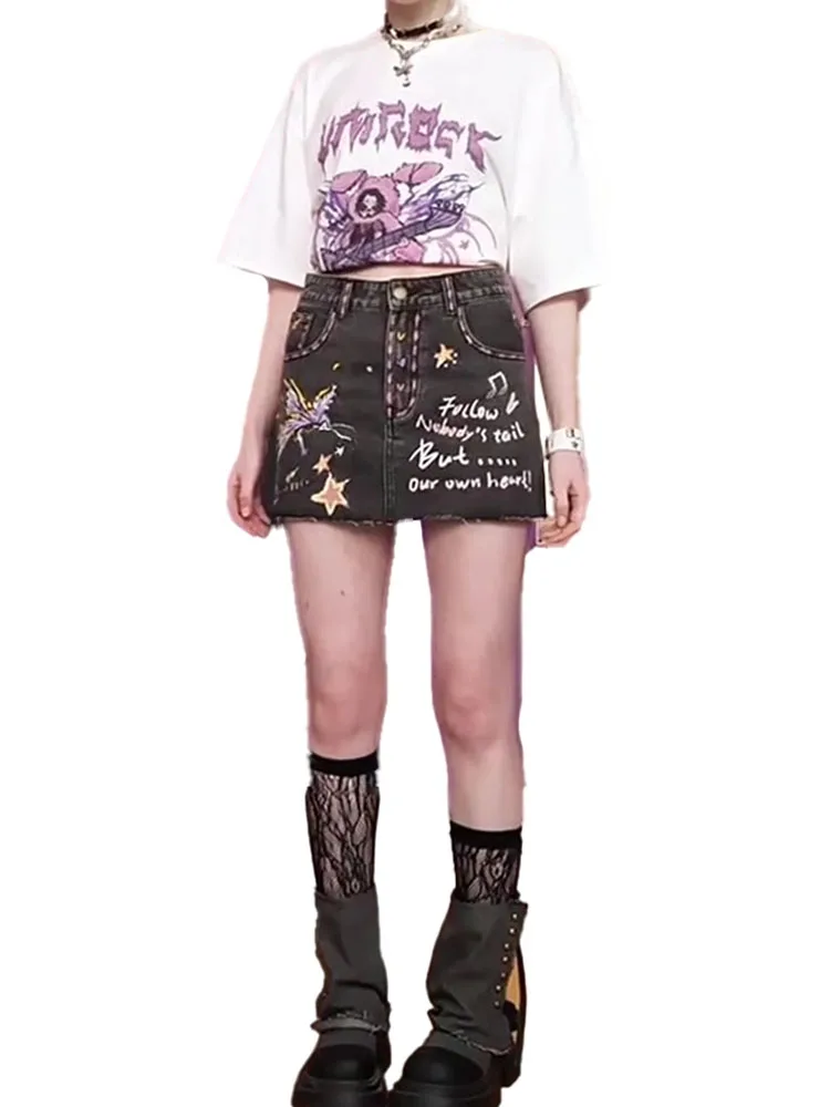 Fashion New Design Women Black Print Mini Skirt Summer 2024 Wrap Hip High Waist Slim A-Line Skirt Kawaii Sexy Gyaru High Street
Fashion New Design Women Black Print Mini Skirt Summer 2024 Wrap Hip High Waist Slim A-Line Skirt Kawaii Sexy Gyaru High Street