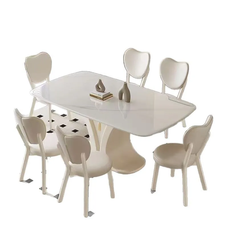 simple solid wood rectangular dining table and chair