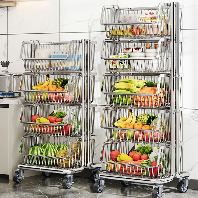 Stainless Steel Kitchen Utility Cart Mobile Vegetable Storage Basket 3-Tier Rolling Snack Organizer Multifunctional Grocery Cart
Stainless Steel Kitchen Utility Cart Mobile Vegetable Storage Basket 3-Tier Rolling Snack Organizer Multifunctional Grocery Cart