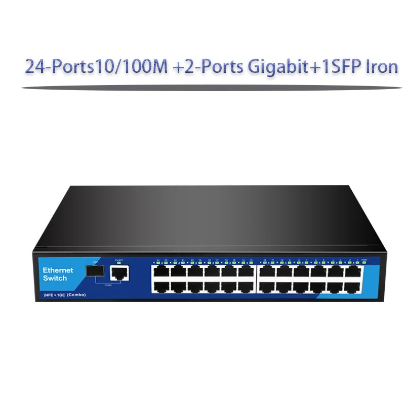 Gigabit switch Ethernet Smart Network Switcher RJ45 switch 24-Port 10/100M +2-Ports Gigabit+1SFP Iron Internet Splitter RJ45 Hub
Gigabit switch Ethernet Smart Network Switcher RJ45 switch 24-Port 10/100M +2-Ports Gigabit+1SFP Iron Internet Splitter RJ45 Hub