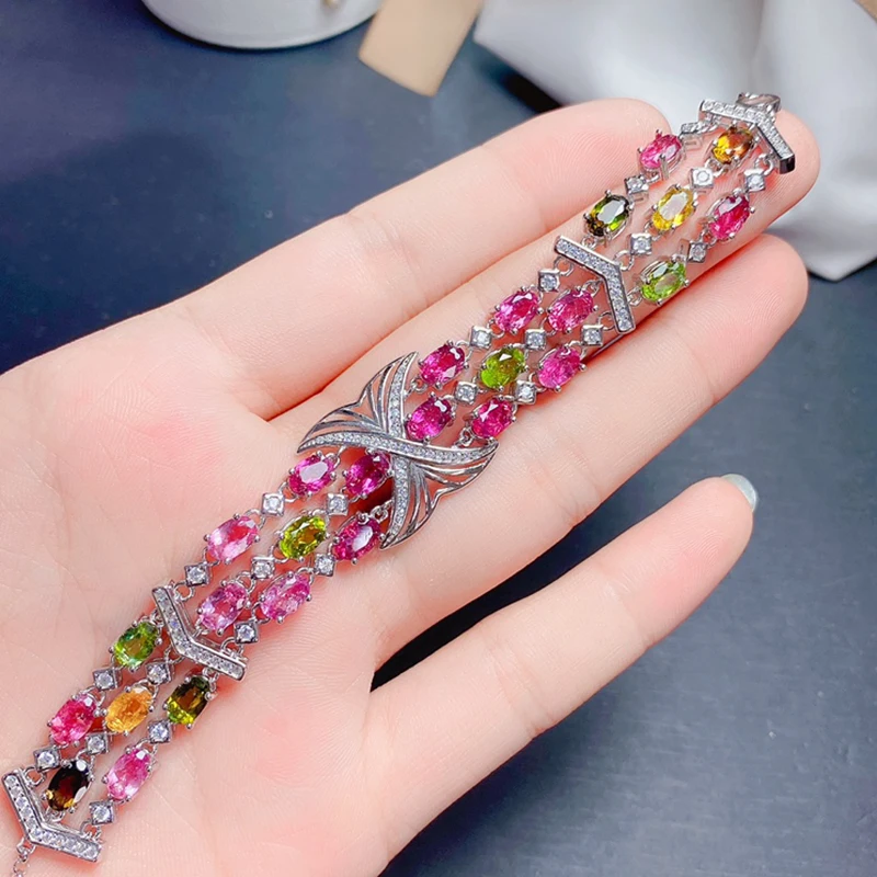 Natural Tourmaline Bracelet for women silver 925 jewelry luxury gem stones 18k gold plated free shiping items
Natural Tourmaline Bracelet for women silver 925 jewelry luxury gem stones 18k gold plated free shiping items