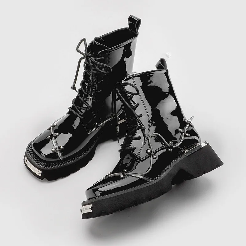 Women Boots Ankle Boots Leather Platform square head Toe Black Boots Women Goth Boots Designer Brand Women Shoes Botas Mujer
Women Boots Ankle Boots Leather Platform square head Toe Black Boots Women Goth Boots Designer Brand Women Shoes Botas Mujer
