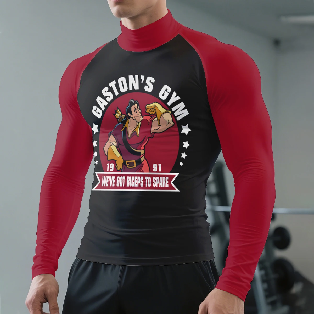 Gaston's Gym We've Got Biceps To Spare Long Sleeve T-shirt for Men Beauty And The Beast Disney Half Turtleneck Quick Dry Clothes
Gaston's Gym We've Got Biceps To Spare Long Sleeve T-shirt for Men Beauty And The Beast Disney Half Turtleneck Quick Dry Clothes