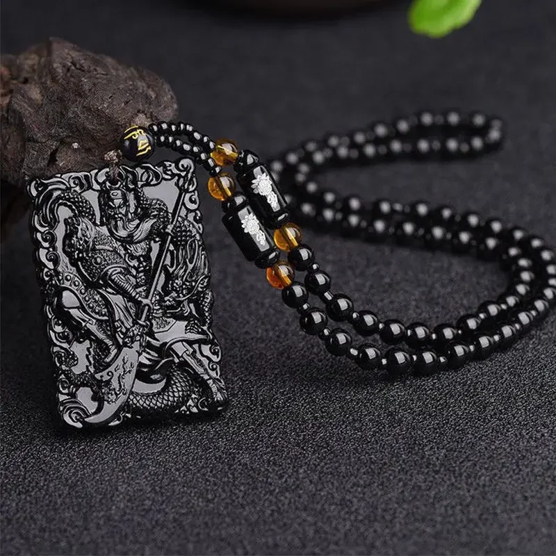 Natural Obsidian Wu God of Wealth Guan Gong Amulet Double-sided Carved Necklace Pendant Men's and Women's Lucky High-end Jewelry
Natural Obsidian Wu God of Wealth Guan Gong Amulet Double-sided Carved Necklace Pendant Men's and Women's Lucky High-end Jewelry
