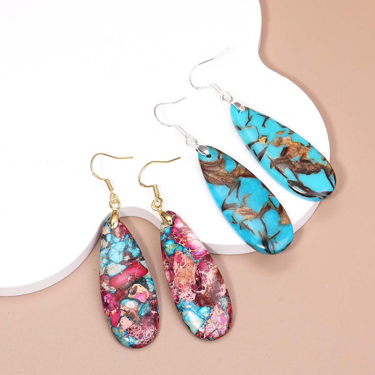 Bohemian Imperial Turquoise Earring Teardrop Shaped Colorful Elegant Vintage Stainless Steel Women Earrings Commemorative Gift
Bohemian Imperial Turquoise Earring Teardrop Shaped Colorful Elegant Vintage Stainless Steel Women Earrings Commemorative Gift