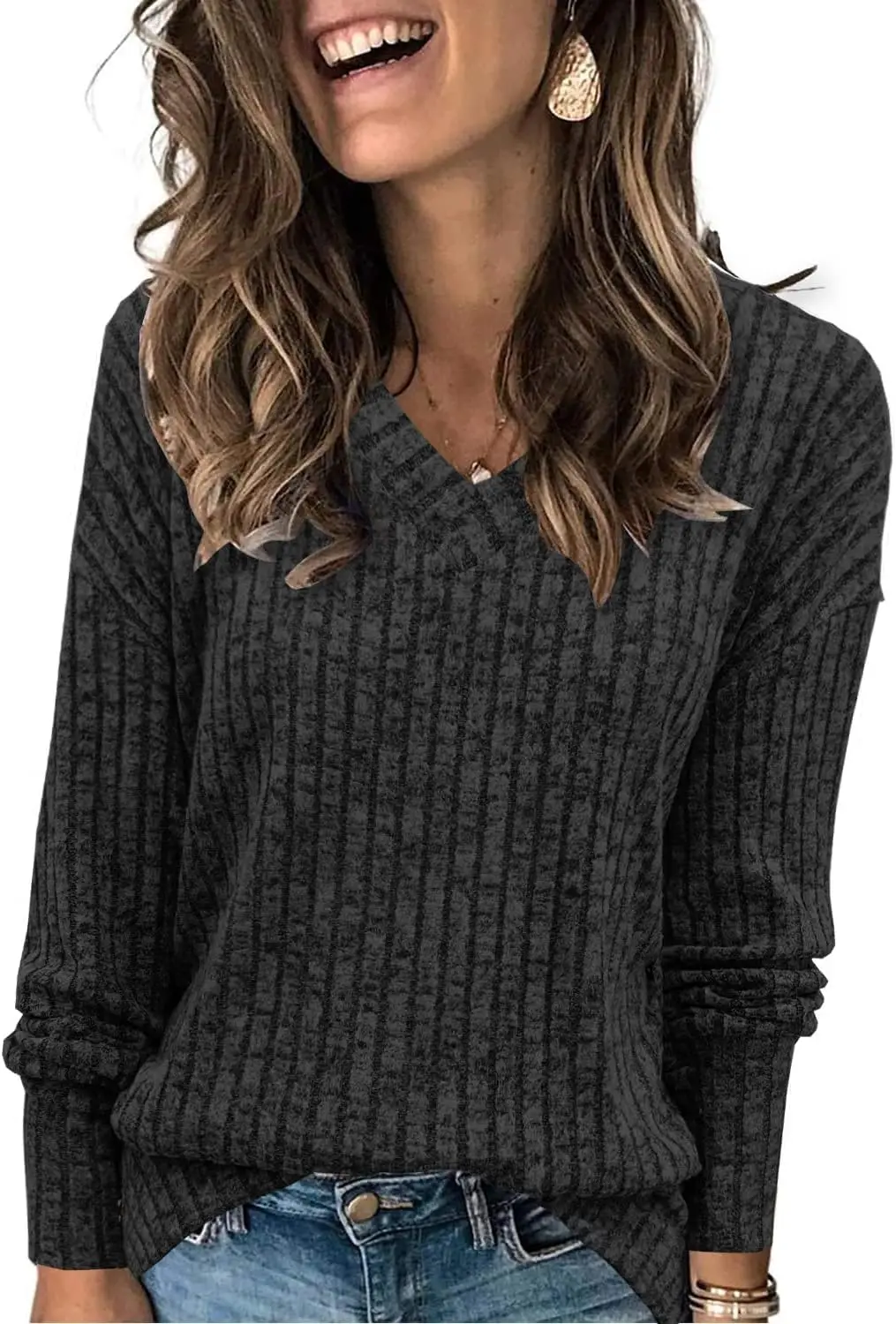 FUNING Womens Sweatshirts V Neck Long Sleeve Shirts Loose Casual Fall Fashion Sweaters S-2XL
FUNING Womens Sweatshirts V Neck Long Sleeve Shirts Loose Casual Fall Fashion Sweaters S-2XL