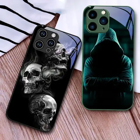 Luxury Glass Case for IPhone 16 16E 15 14 13 12 11 Pro Max X XS XR 7 8 Plus SE SE4 2020 2022 Tempered Glass Phone Case Shells