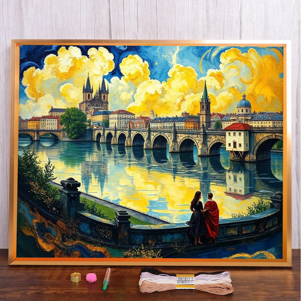 Landscape City Bridge Printed Cross-Stitch Embroidery Complete Kit Craft Sewing Needlework Handmade Sales Stamped Home Decor
Landscape City Bridge Printed Cross-Stitch Embroidery Complete Kit Craft Sewing Needlework Handmade Sales Stamped Home Decor