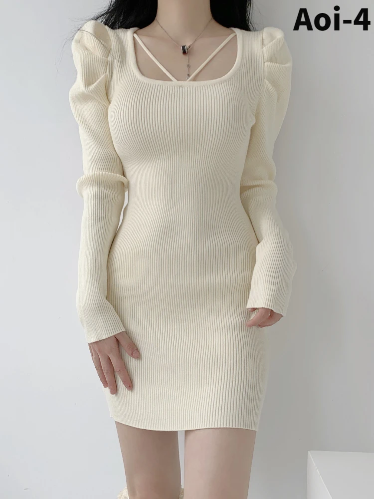 Женское трикотажное платье-мини с квадратным вырезом и длинными рукавами-фонариками
Женское трикотажное платье-мини с квадратным вырезом и длинными рукавами-фонариками