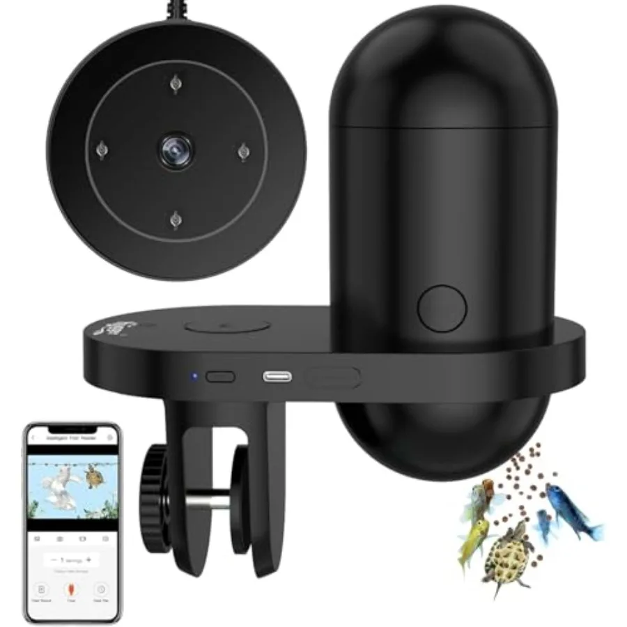 WiFi Automatic Fish Feeder for Aquarium, Smart App Control Auto Fish Food Dispenser with Camera and Timer, Vacation Feeder with
WiFi Automatic Fish Feeder for Aquarium, Smart App Control Auto Fish Food Dispenser with Camera and Timer, Vacation Feeder with